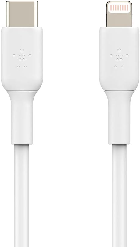 كابل Belkin Boost Charge للشحن السريع USB C إلى Lightning بطول 3.3 قدم/1 متر أبيض