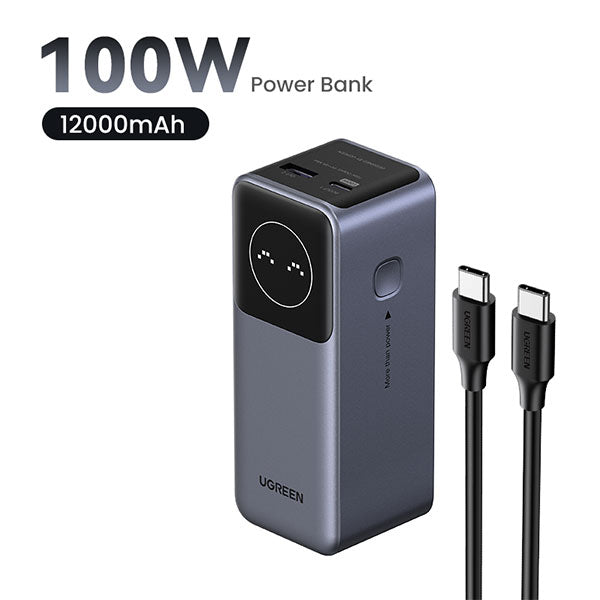 Ugreen 12000mAh 100W Fast Charging Power Bank Gray