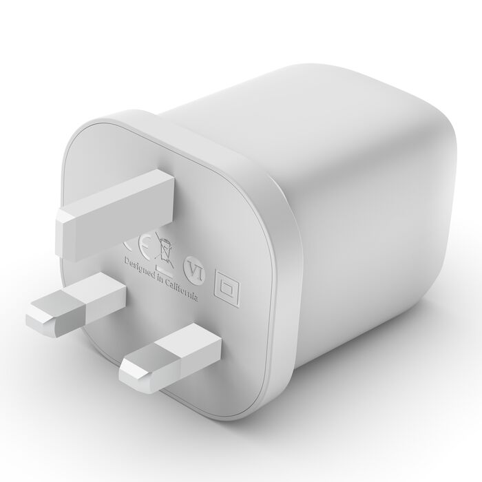 شاحن حائط Belkin Boost Charge Pro Dual USB-C® Gan مع PPS 65W أبيض 