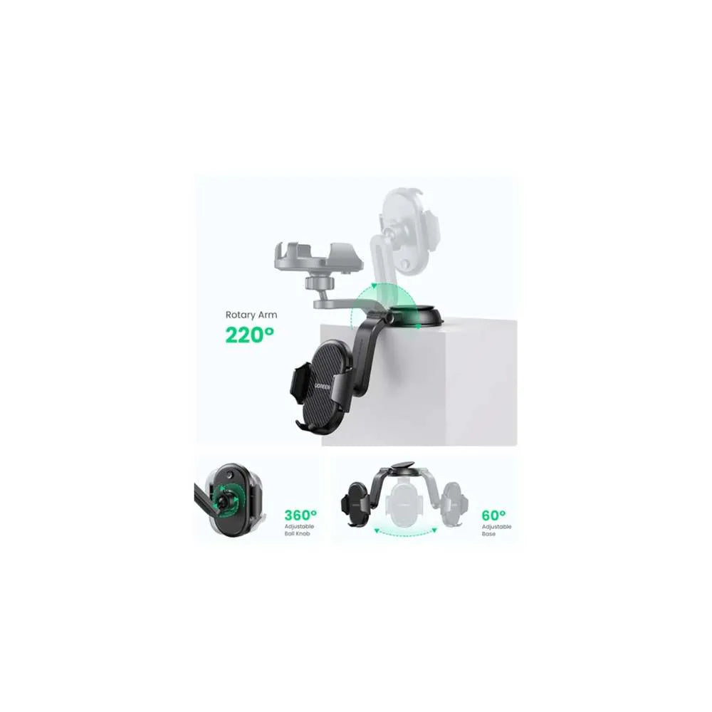 UGREEN Waterfall Shaped Suction Cup Phone Mount – Black