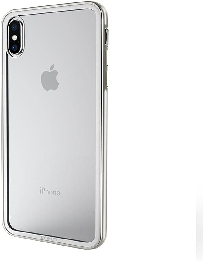 جراب Cygnett Ozone 9H الواقي المصنوع من الزجاج المقوى باللون الفضي - غطاء صلب ممتص للصدمات لهاتف iPhone Xs Max