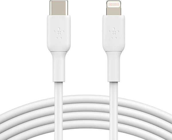كابل Belkin Boost Charge للشحن السريع USB C إلى Lightning بطول 3.3 قدم/1 متر أبيض