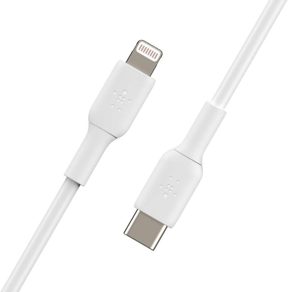 كابل Belkin Boost Charge للشحن السريع USB C إلى Lightning بطول 3.3 قدم/1 متر أبيض