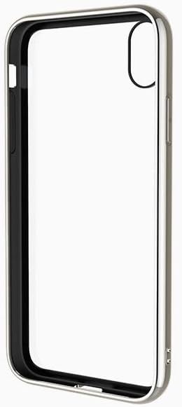 Cygnett Ozone case, Scratch resistant, Shock Absorbent soft TPU frame, Japanese Double tempered glass case, Wireless charging friendly - iPhone Xs, iPhone X - Glass Case in Silver - Glass, TPU