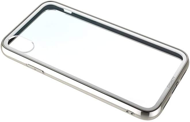 جراب Cygnett Ozone 9H الواقي المصنوع من الزجاج المقوى باللون الفضي - غطاء صلب ممتص للصدمات لهاتف iPhone Xs Max