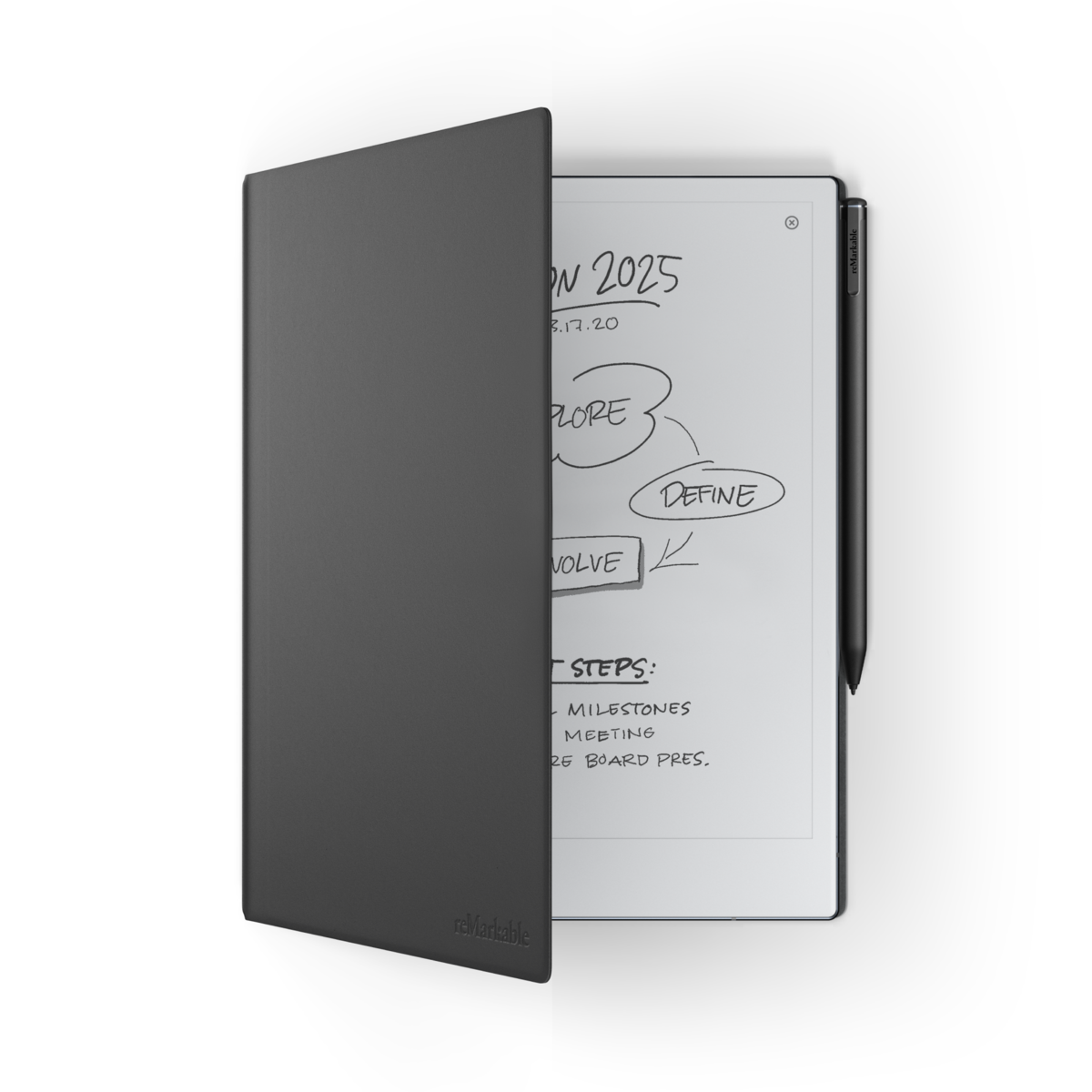 REMARKABLE Premium Leather Book Folio Case - Black