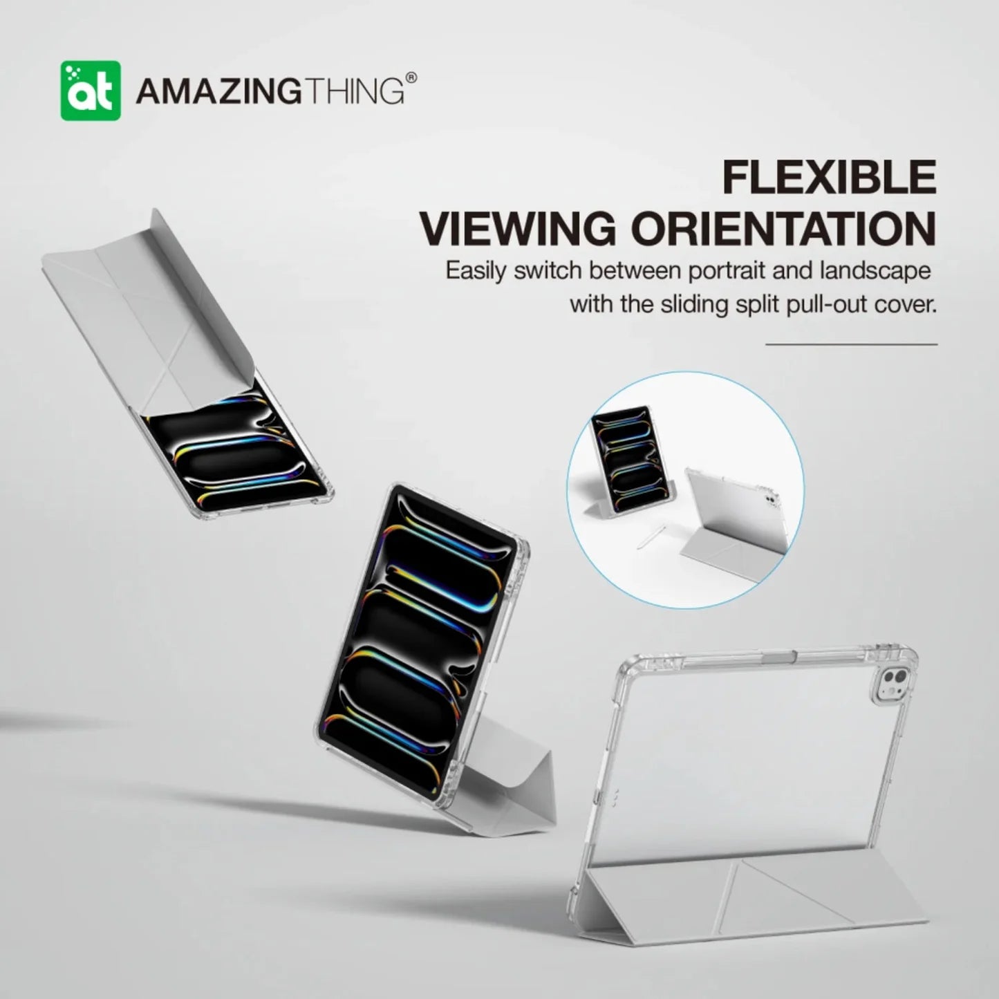 Amazing Thing Case Minimal Folio Drop Proof iPad Pro M4 11 inch Black