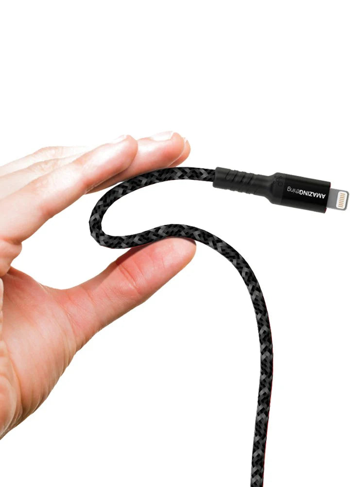 Amazingthing Supremelink 1.2m Lightning To USB-C Bullet Shield Cable (Black)