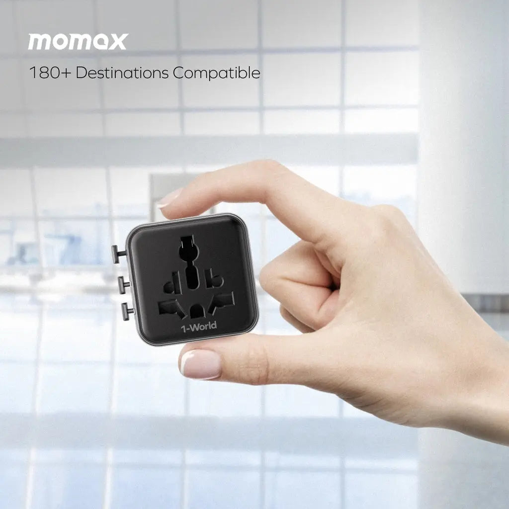 Momax 1-World 20W Travel Adaptor - Black