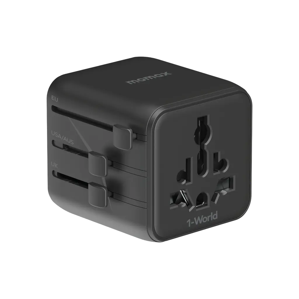 Momax 1-World 20W Travel Adaptor - Black