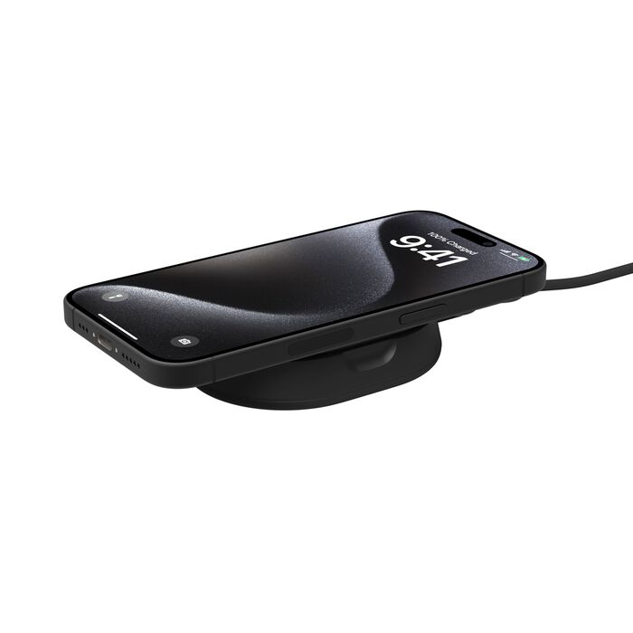 حامل شحن لاسلكي مغناطيسي قابل للتحويل Belkin Boost Charge Pro بقوة 15 وات، متوافق مع MagSafe، شاحن لاسلكي سريع Qi2، أسود