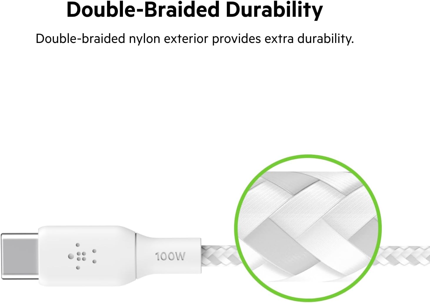 Belkin Boost Charge USB C to USB C Cable 6.6ft, 100W 2m Type C Charger White