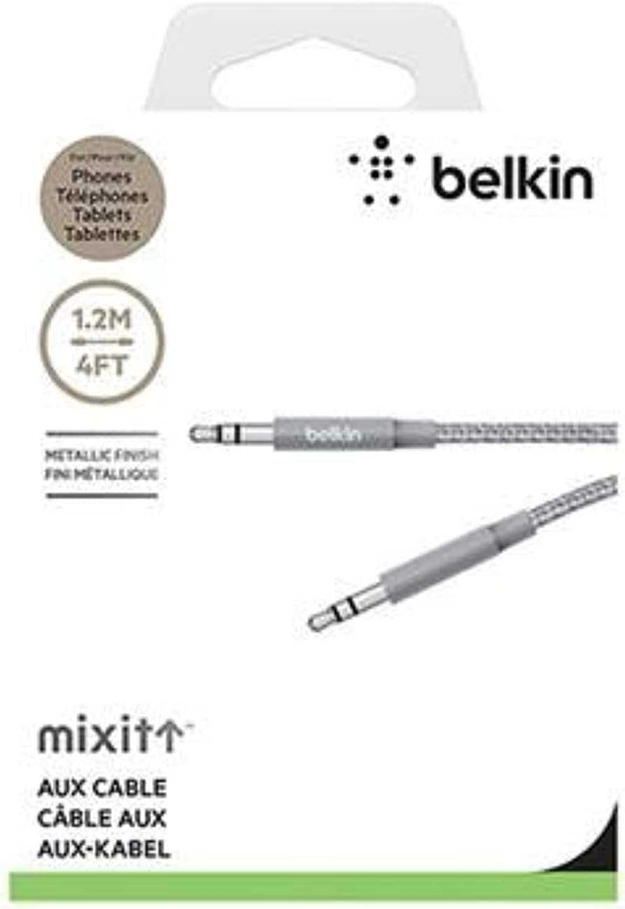 Belkin MiXiT Metallic Aux / Auxiliary Cable, 4 Feet