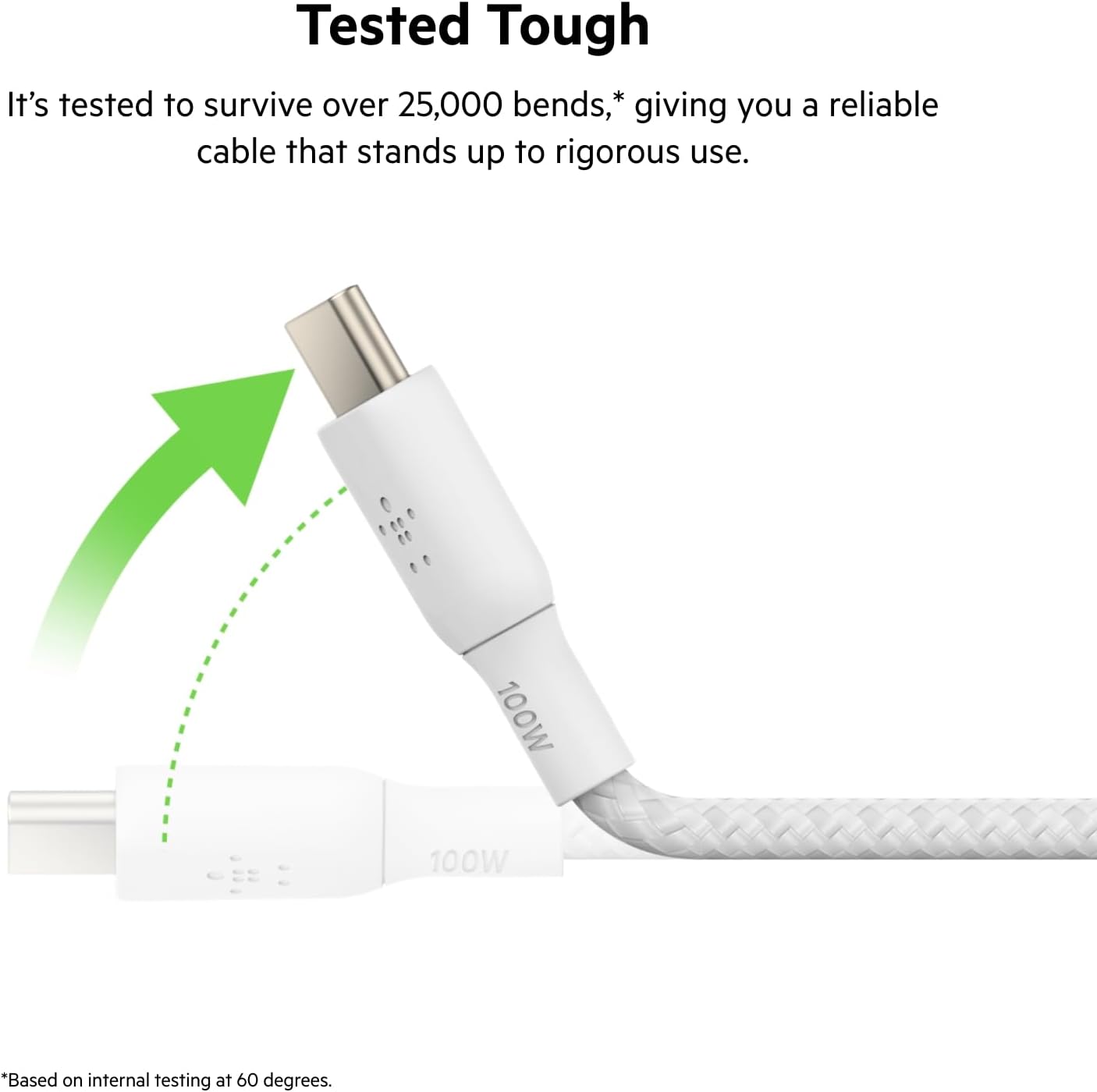 Belkin Boost Charge USB C to USB C Cable 6.6ft, 100W 2m Type C Charger White