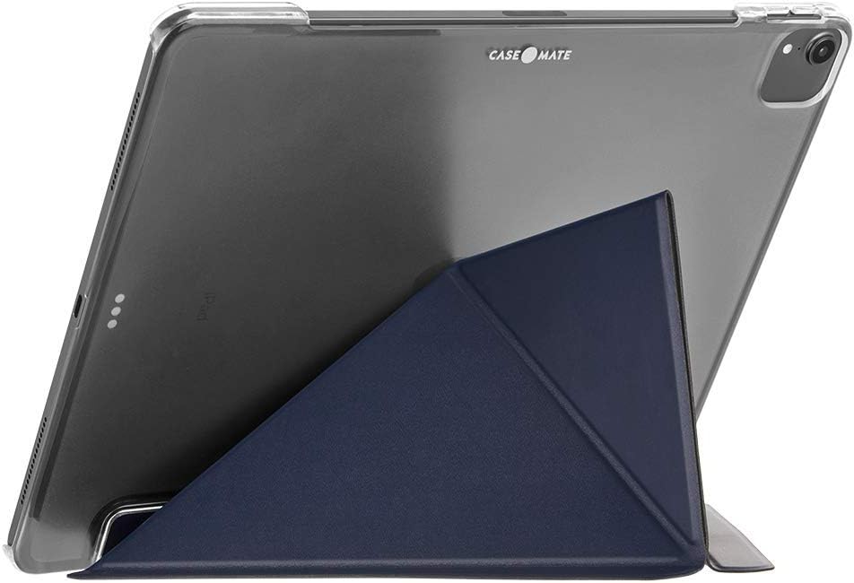Case-Mate iPad Pro Multi Stand Folio Case - Leather Origami Design w/ 360 Protection, Transparent Back w/Multiple Viewing Mode, Auto Sleep/Wake (10.2-inch, Navy Blue)