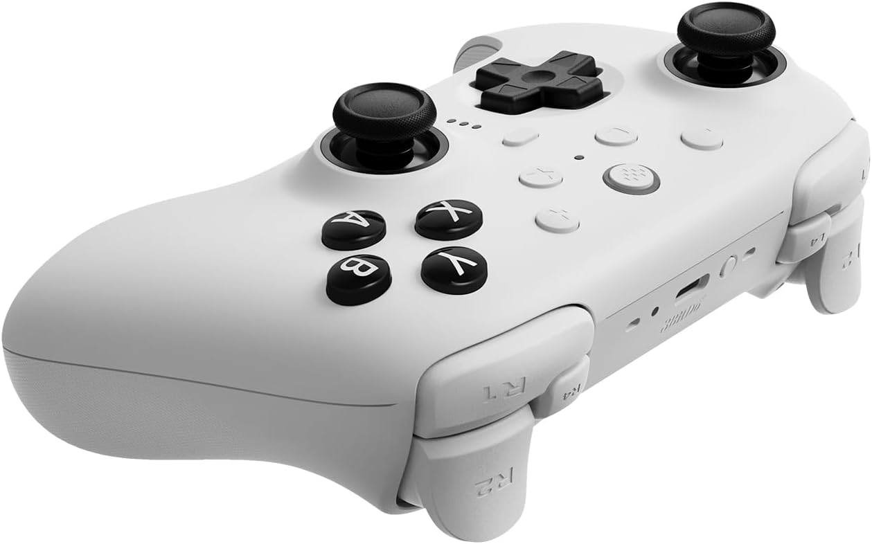 8Bitdo Ultimate 2 Bluetooth Controller for Switch/Switch 2 & Windows PC, Switch Pro Controller with TMR Joysticks, Switchable Hall Effect/Tactile Triggers, Vibration and Motion Control - White