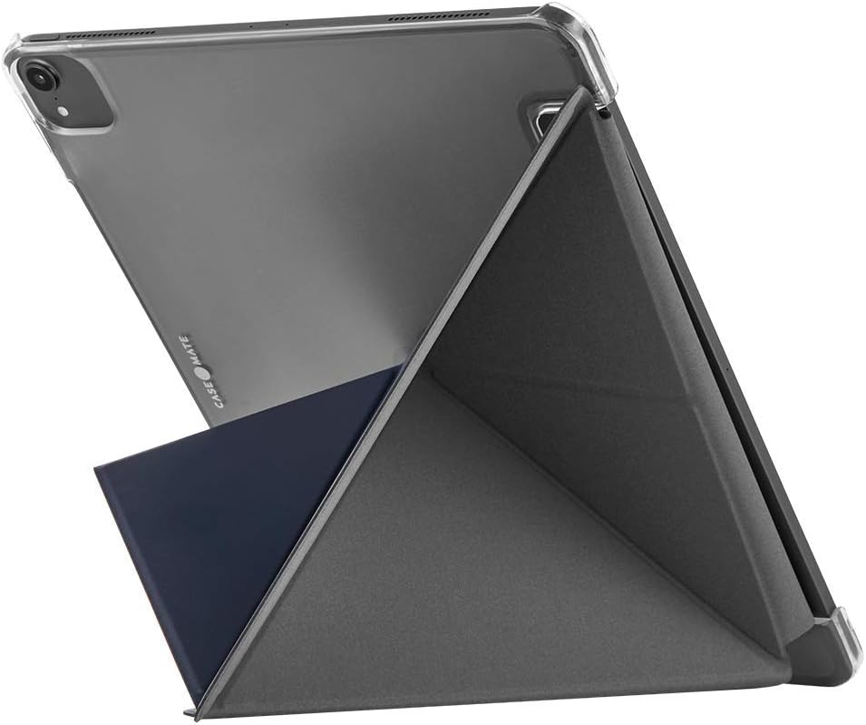 Case-Mate iPad Pro Multi Stand Folio Case - Leather Origami Design w/ 360 Protection, Transparent Back w/Multiple Viewing Mode, Auto Sleep/Wake (10.2-inch, Navy Blue)