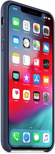 غطاء جلدي لجهاز Apple iPhone Xs Max - أزرق داكن 