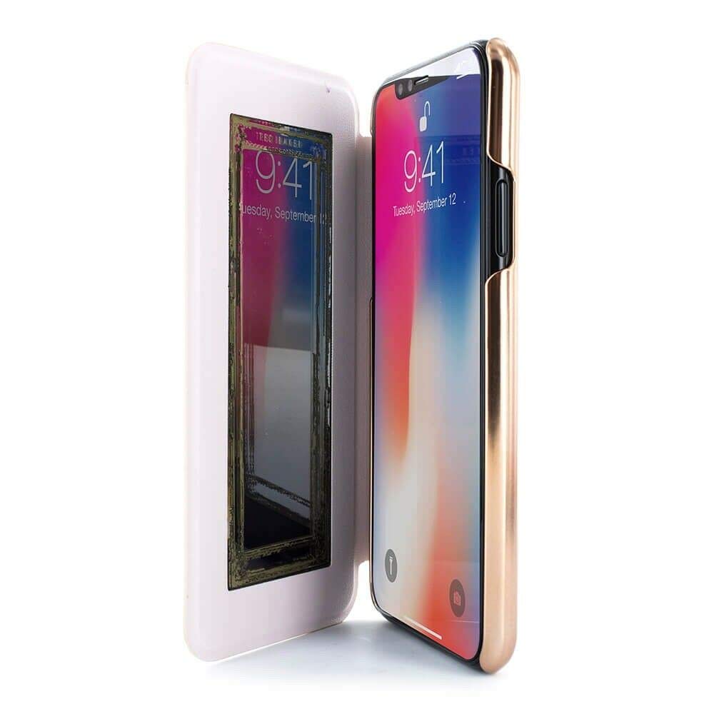 Ted Baker - Mirror Folio Case for iPhone X NALIBISE - Chelsea Grey