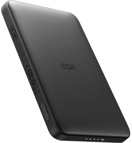 ESR Qi2 MagSlim - 15W Magnetic Power Bank 5,000 mAh - Compatible with Magsafe and Halo Lock - Black