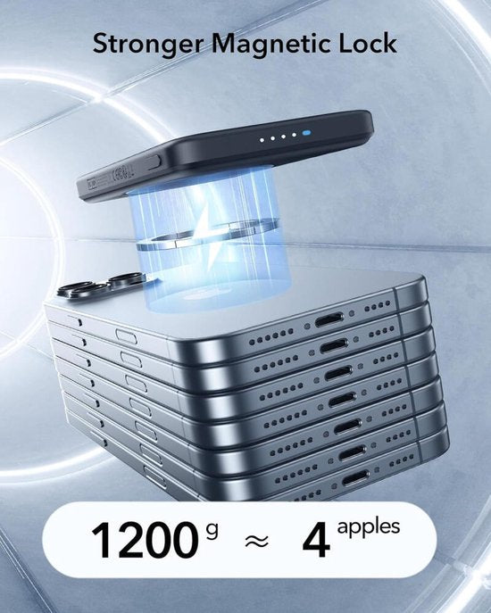 ESR Qi2 MagSlim - 15W Magnetic Power Bank 5,000 mAh - Compatible with Magsafe and Halo Lock - Black