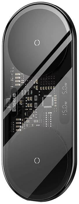 Baseus Digital LED Display Dual Qi wireless charger, 20W
