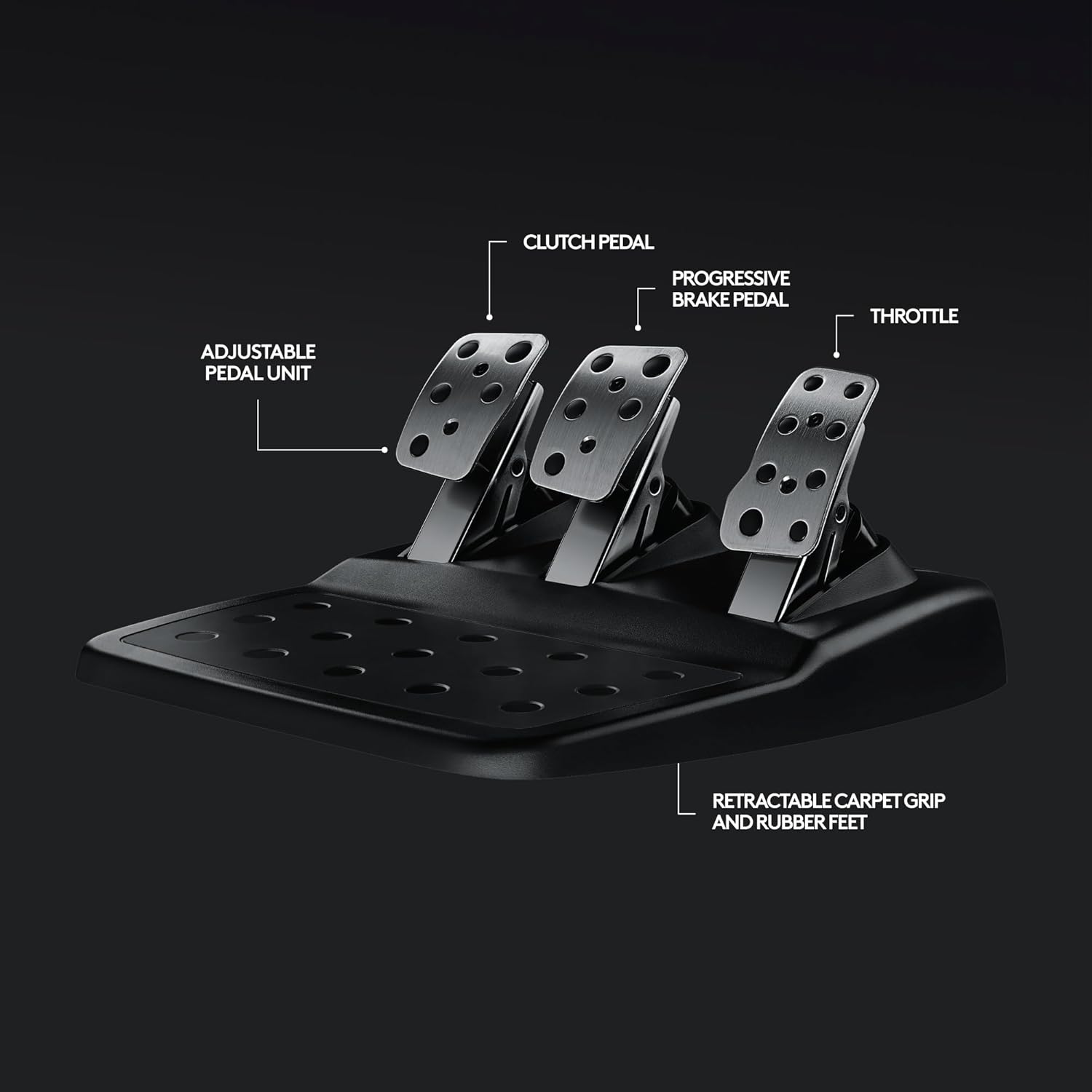 عجلة قيادة سباق Logitech G92 Driving Force ودواسات أرضية، وReal Force Feedback، ومبدلات تبديل من الفولاذ المقاوم للصدأ، وغطاء عجلة قيادة من الجلد لأجهزة Xbox Series X|S وXbox One والكمبيوتر الشخصي وMac - أسود