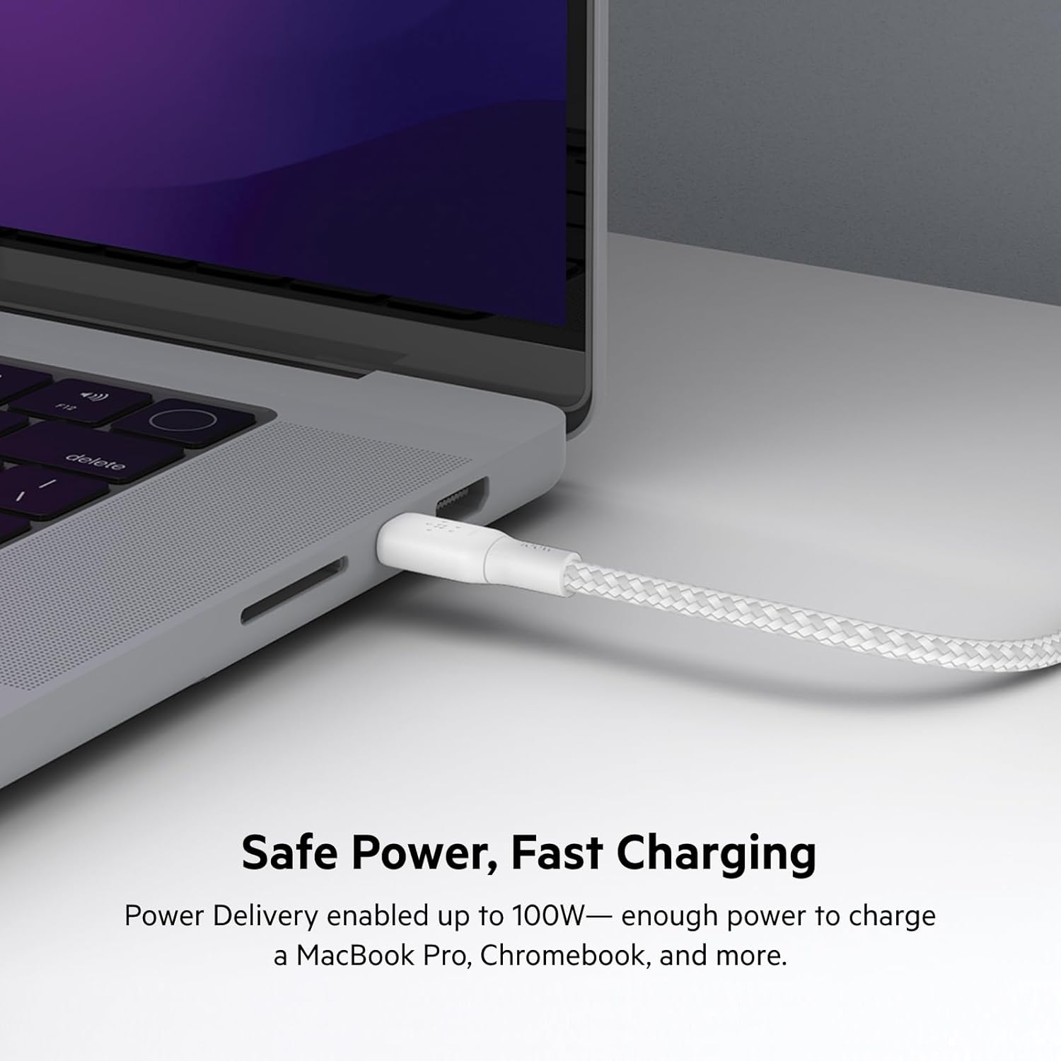 Belkin Boost Charge USB C to USB C Cable 6.6ft, 100W 2m Type C Charger White