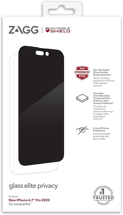 InvisibleShield Glass Elite Privacy AM Apple iPhone 14 Pro Max Case Friendly Screen