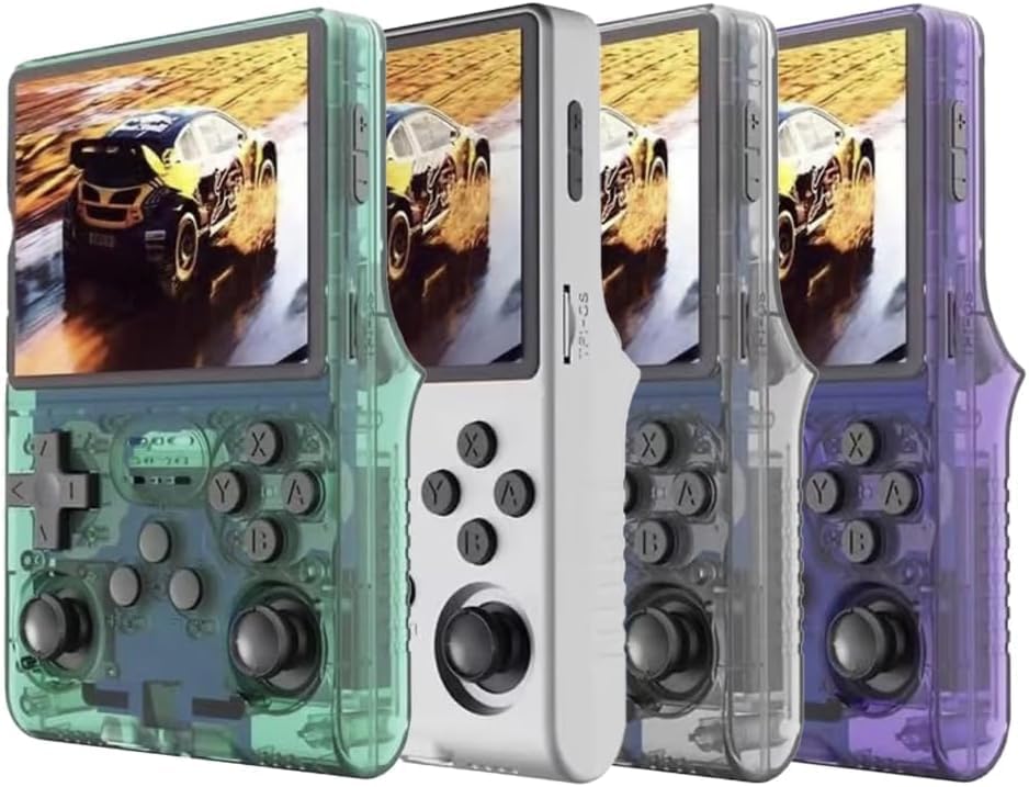 R40S Pro Retro Handheld Game Console ,3.5" IPS Screen Portable Game Console with 3800mAh,Linux System with 256G Card &30000+ Games (White)