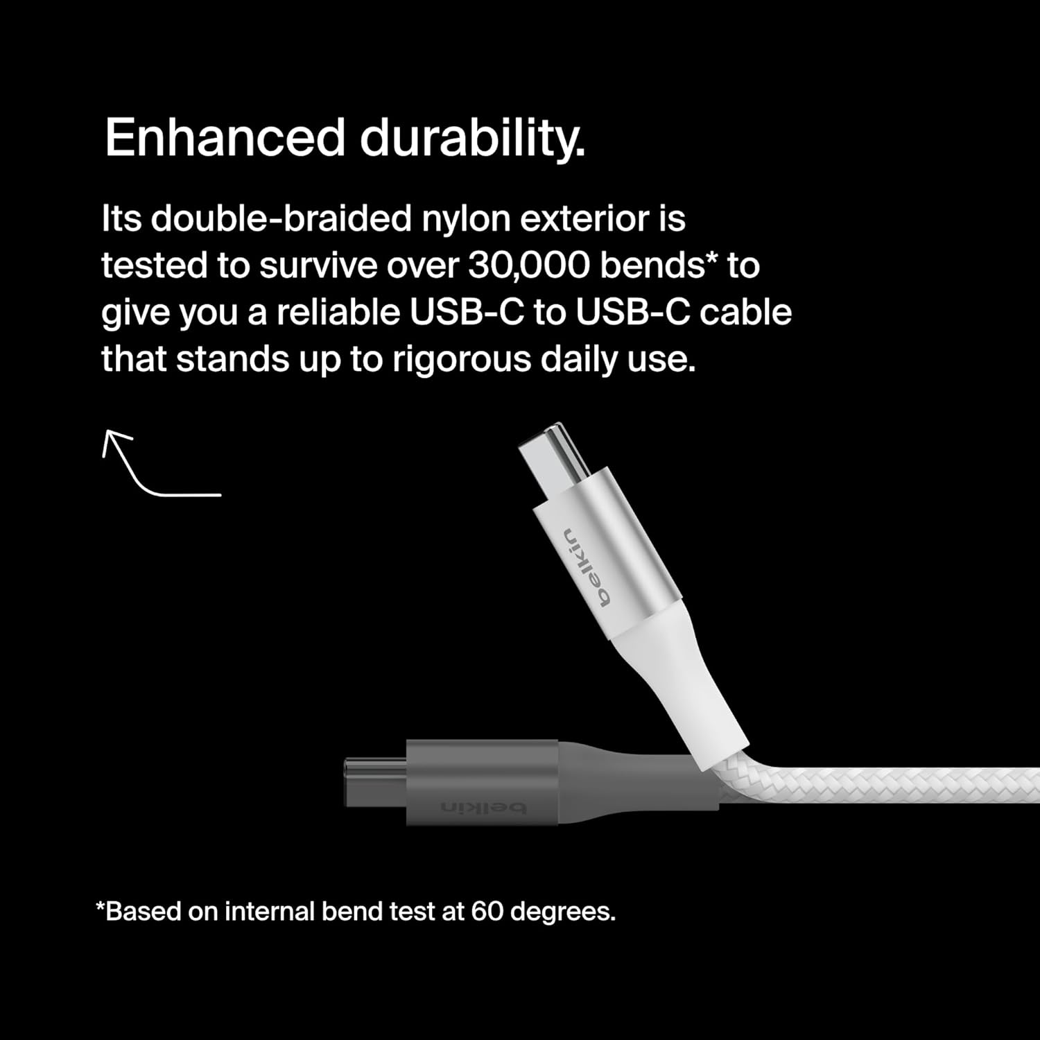 Belkin Boost Charge USB C to USB C Cable, 3.3ft, 240W 1m Type C Charger White