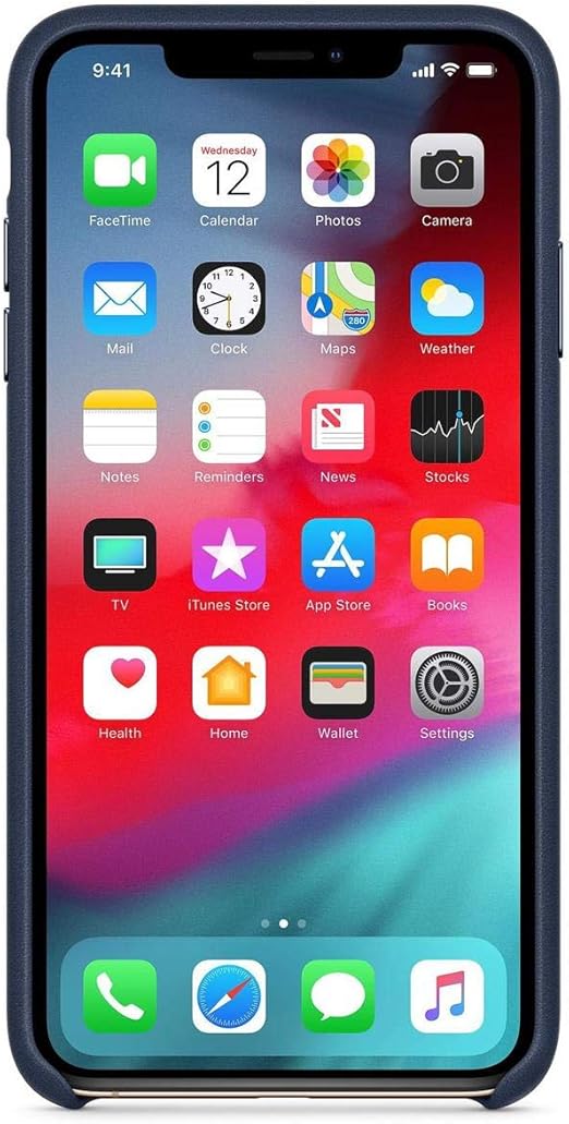 غطاء جلدي لجهاز Apple iPhone Xs Max - أزرق داكن 