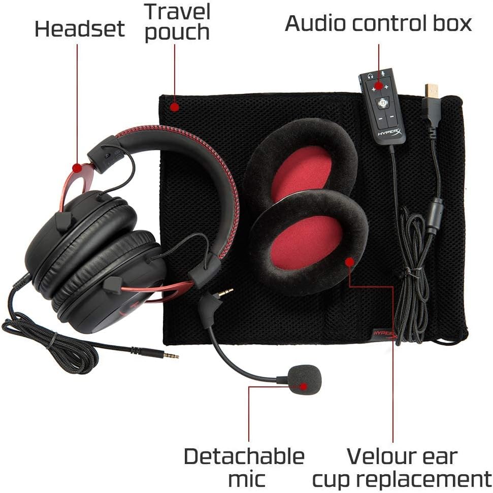 HYPERX Cloud II Gaming Headset for PC & PS4 & Xbox One, Nintendo Switch - Red