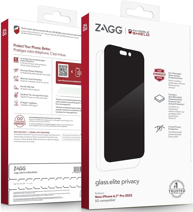 InvisibleShield Glass Elite Privacy AM Apple iPhone 14 Pro Max Case Friendly Screen