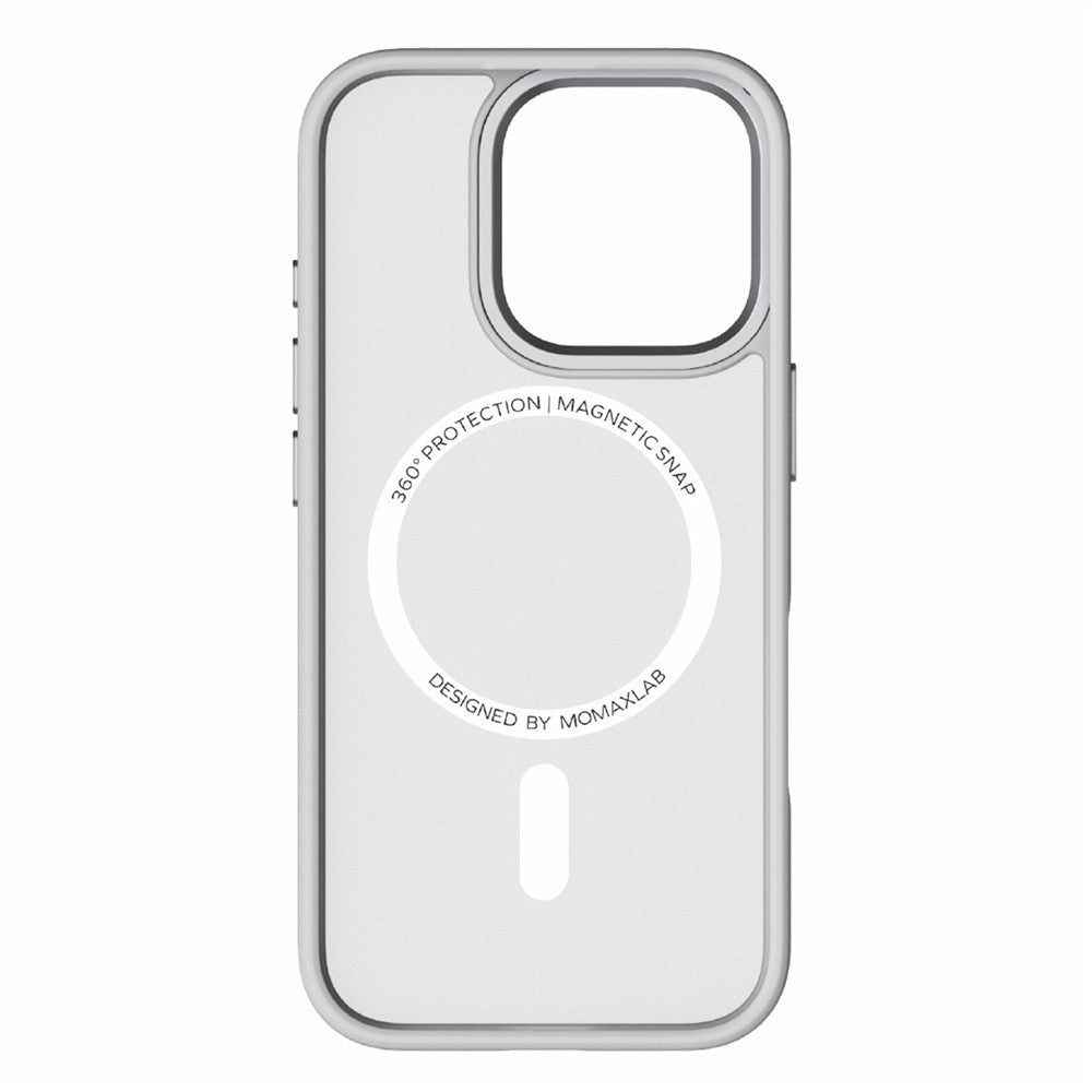 MOMAX CPAP24 For iPhone 16 Pro Case Compatible with MagSafe TPU+PC Matte Phone Cover - Light Grey