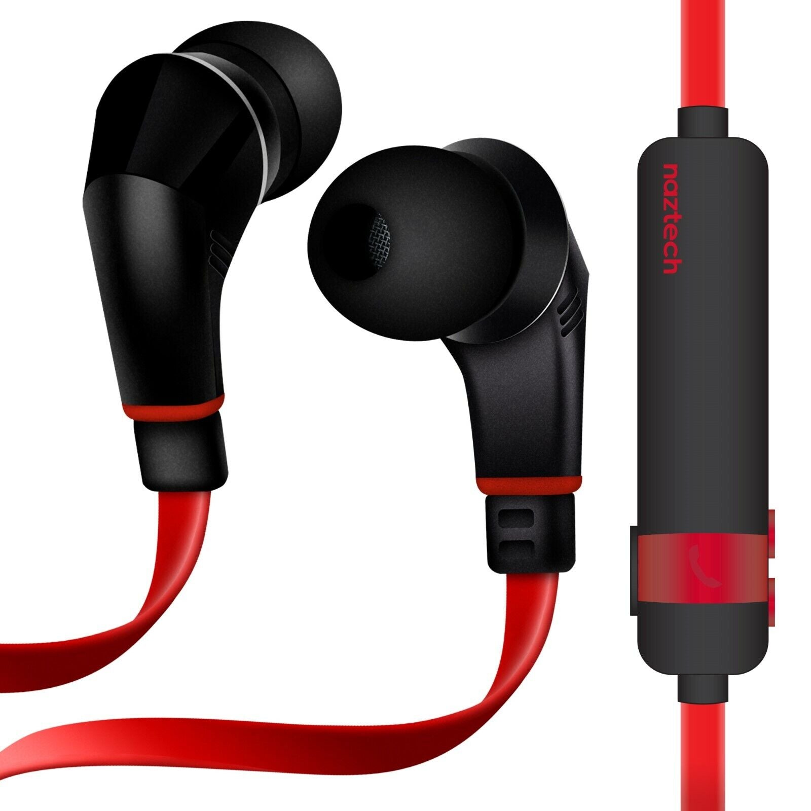 سماعات أذن لاسلكية جديدة NoiseHush Naztech NX80 باللونين الأسود والأحمر