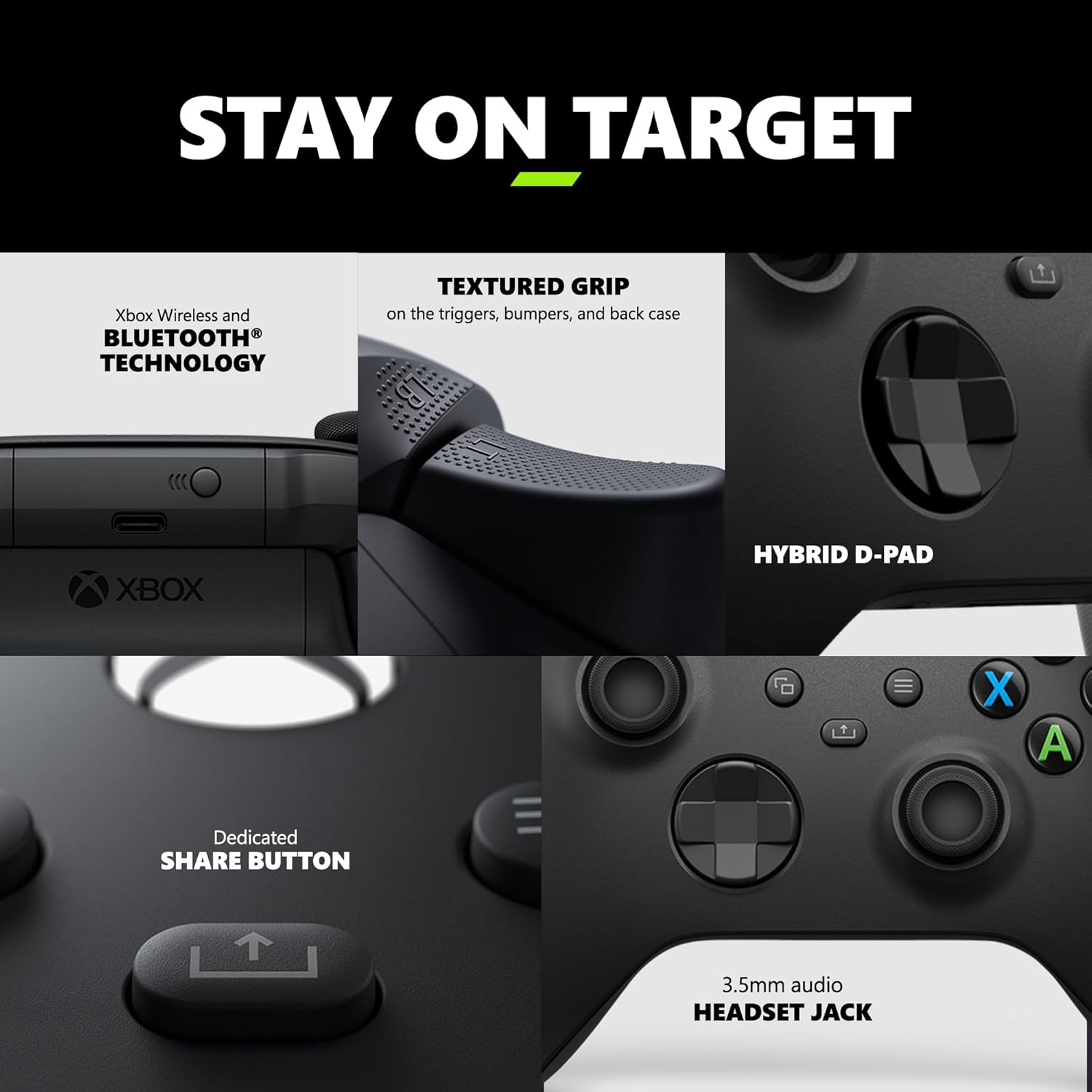 وحدة تحكم الألعاب اللاسلكية Xbox (2025) - Carbon Black - العب على Xbox وWindows وAndroid وiOS وFireTV Sticks وأجهزة التلفزيون الذكية وسماعات الواقع الافتراضي