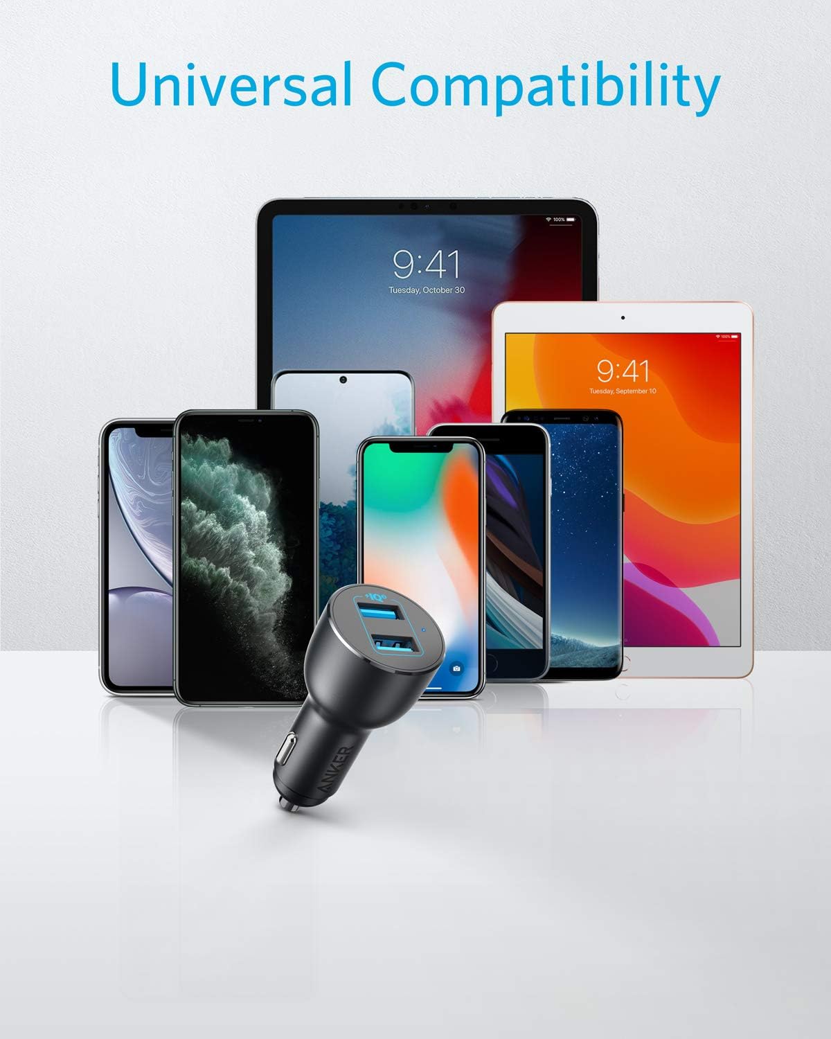Anker PowerDrive III 2 Port 36W Alloy Car Charger - Black