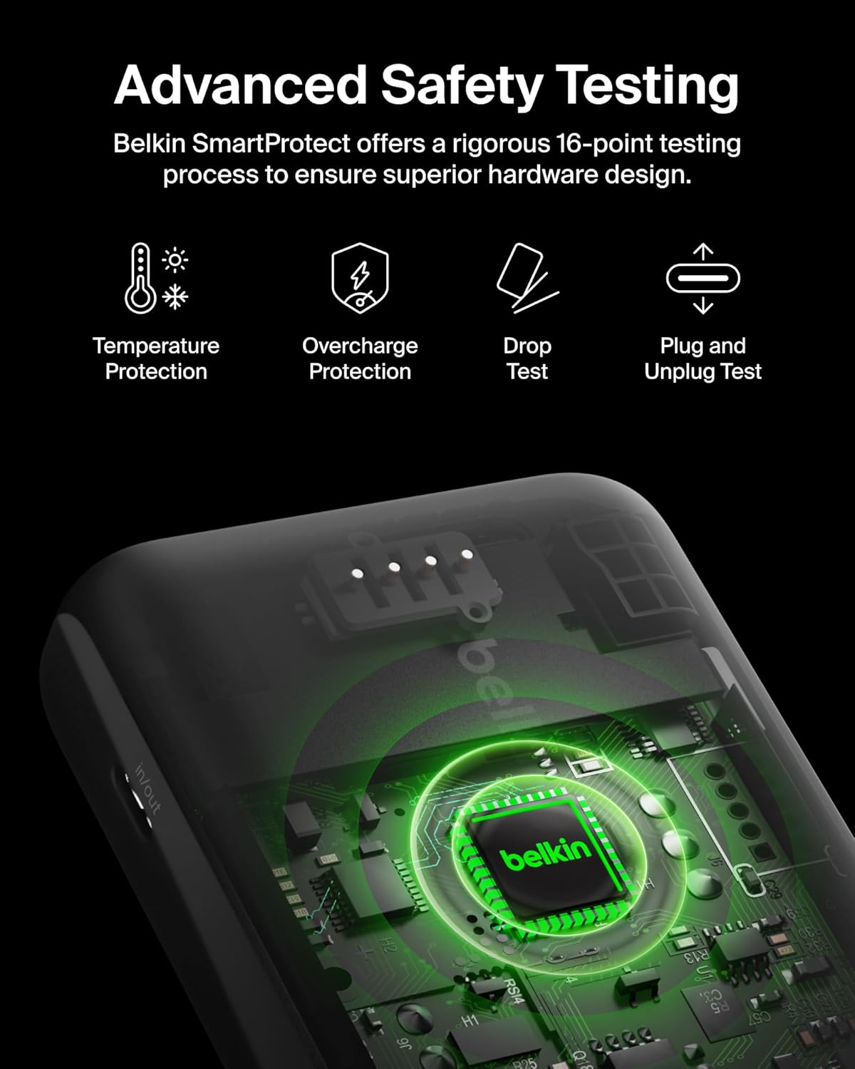 باور بانك لاسلكي مغناطيسي من Belkin BoostCharge مع حامل (أسود) 