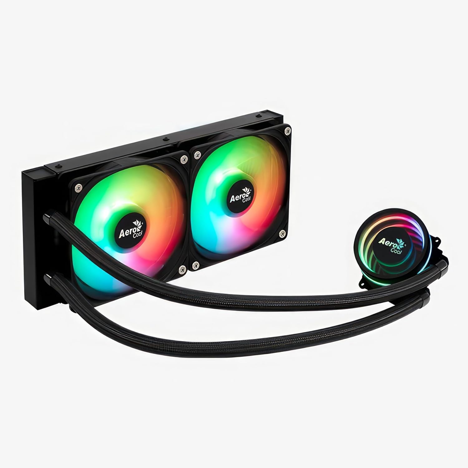 Aerocool Mirage L240 ARGB Liquid Cooler – 240mm Radiator, Infinity Mirror RGB Design, Dual 120mm Fans