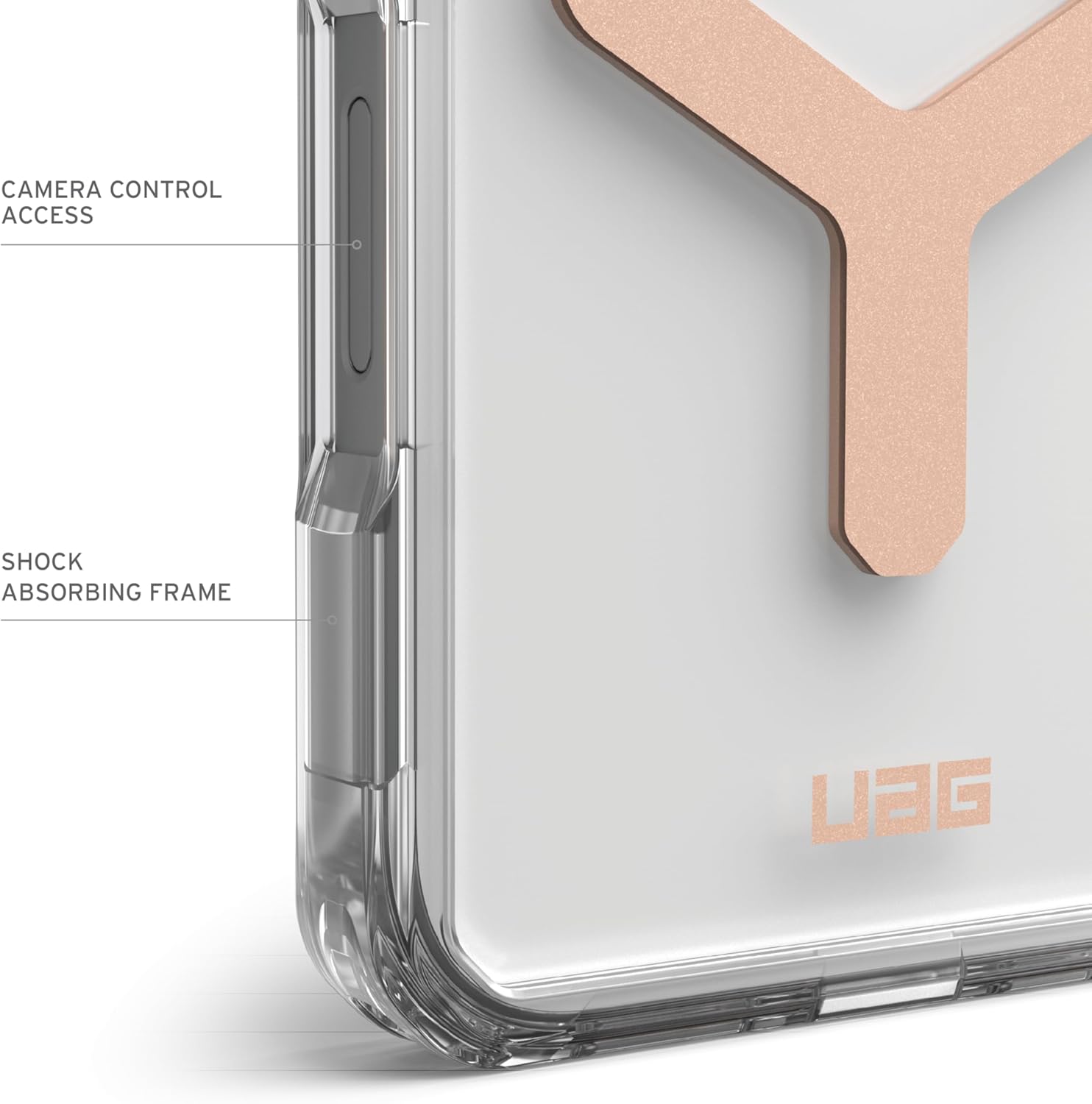 UAG iPhone 16 Pro Max Case 6.9" Plyo - Rugged Shockproof Clear, Ice/Rose Gold