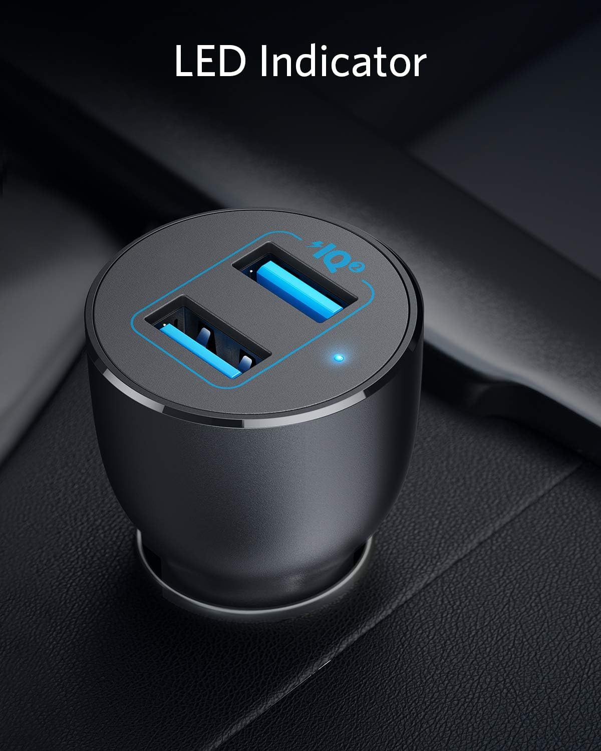 Anker PowerDrive III 2 Port 36W Alloy Car Charger - Black