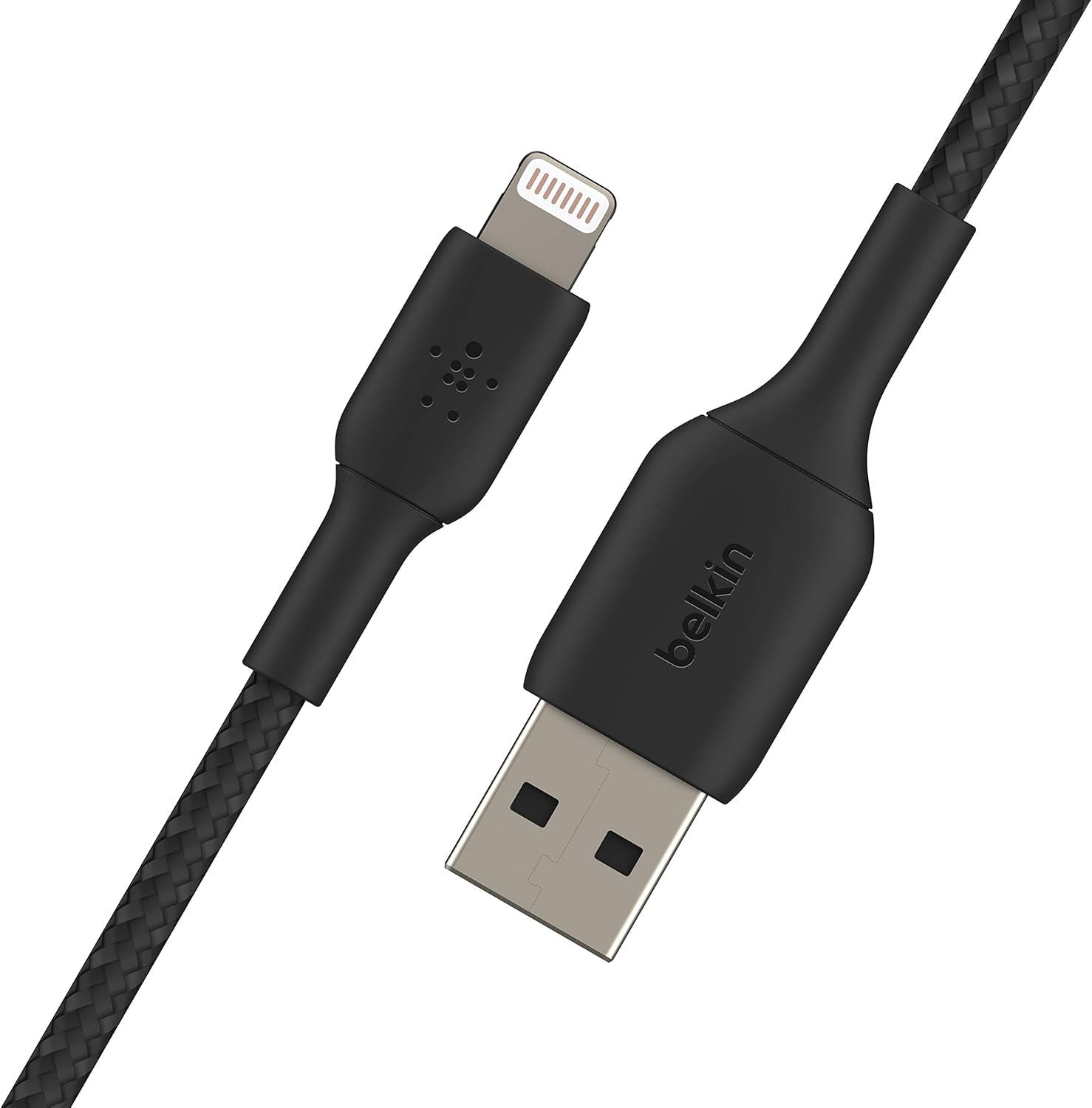 كابل Belkin BoostCharge Braided Lightning إلى USB-A بطول 6.6 قدم، أسود 