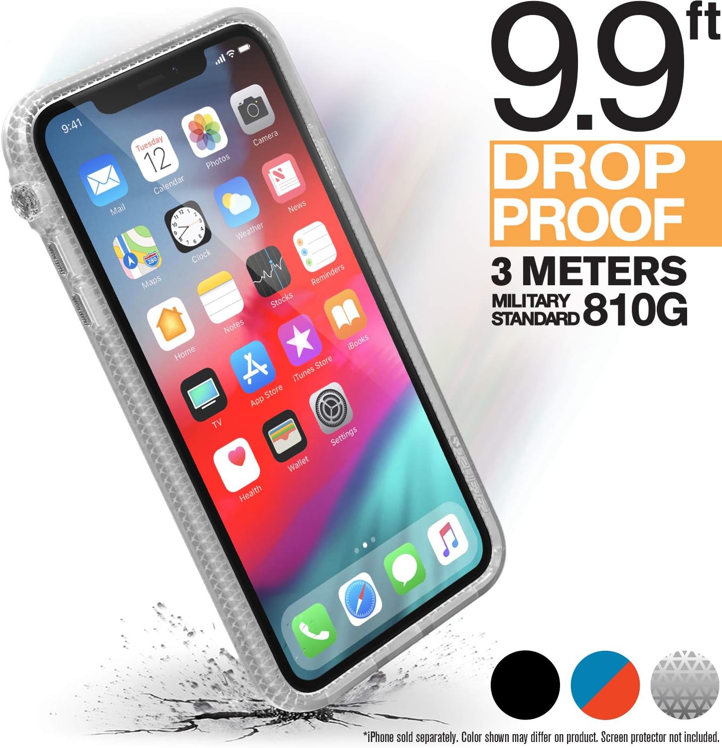 Catalyst Case, Impact Protection, Shockproof for iPhone XS Max, Premium Quality - Transparent