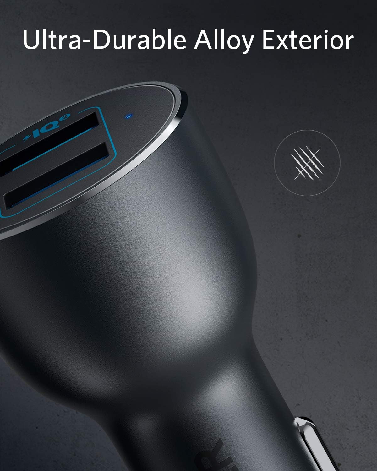 Anker PowerDrive III 2 Port 36W Alloy Car Charger - Black