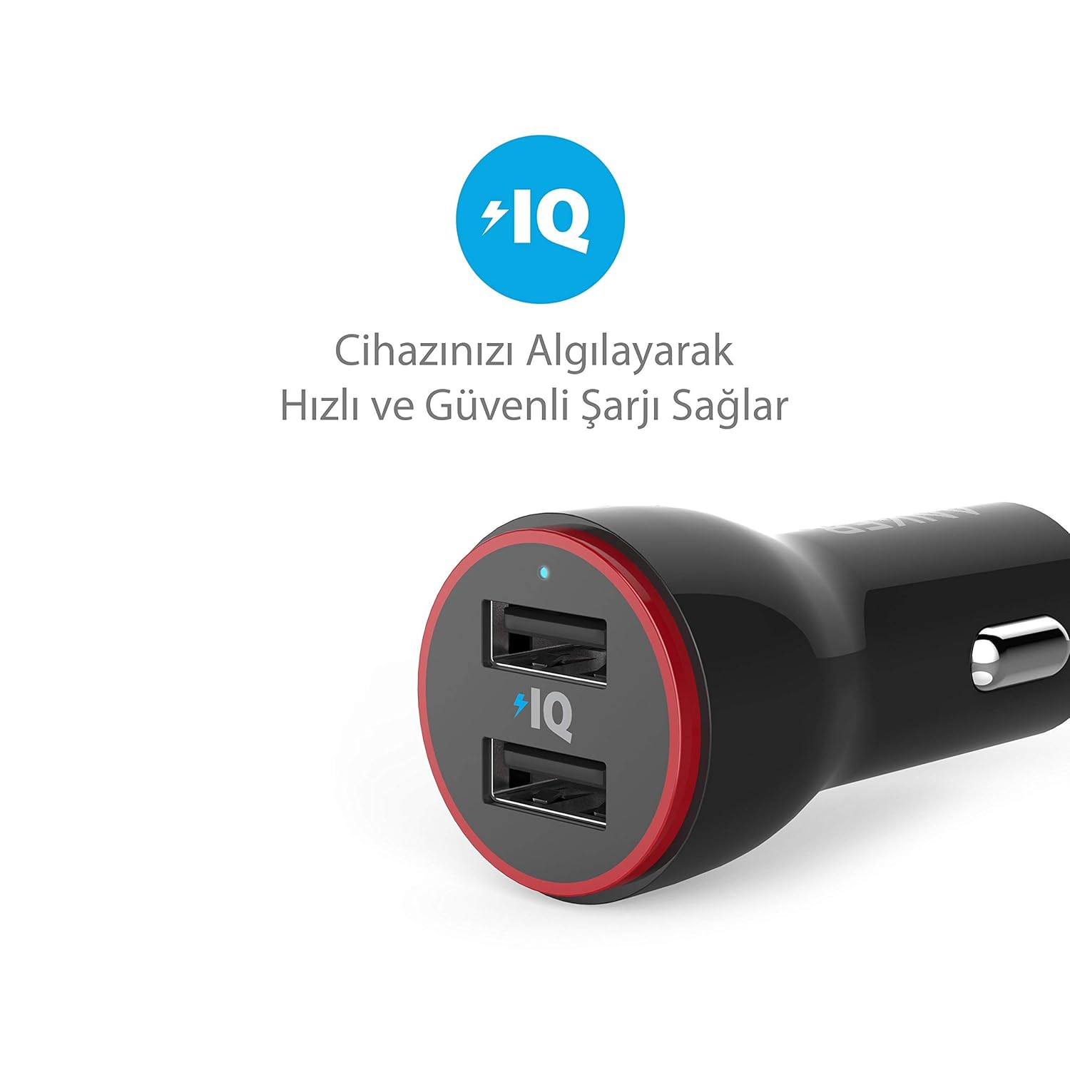 شاحن سيارة Anker A2310H11 PowerDrive 2 USB بقوة 24 وات