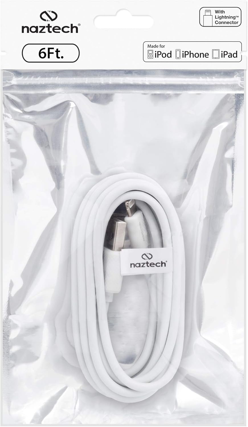 Naztech Apple Certified MFi Lightning 6ft Charge and Sync Cable