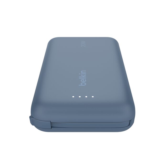 بنك طاقة محمول Belkin Boost Charge بسعة 10000 مللي أمبير/ساعة مع كابل مدمج PD 20 واط أزرق 