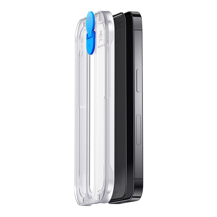 Protective glass Uniq OPTIX Vivid Pro (Anti-dust) for iPhone 14 Pro, black frame (+installer)