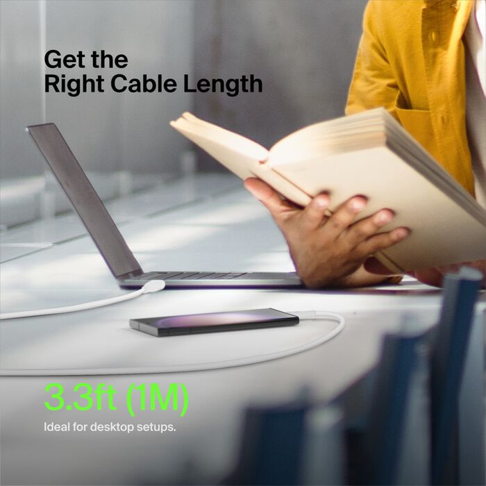 كابل Belkin Boost Charge 60W USB-C إلى USB-C بطول 1 متر أبيض